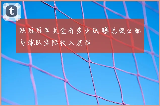 欧冠冠军奖金有多少钱 曝总额分配与球队实际收入差距
